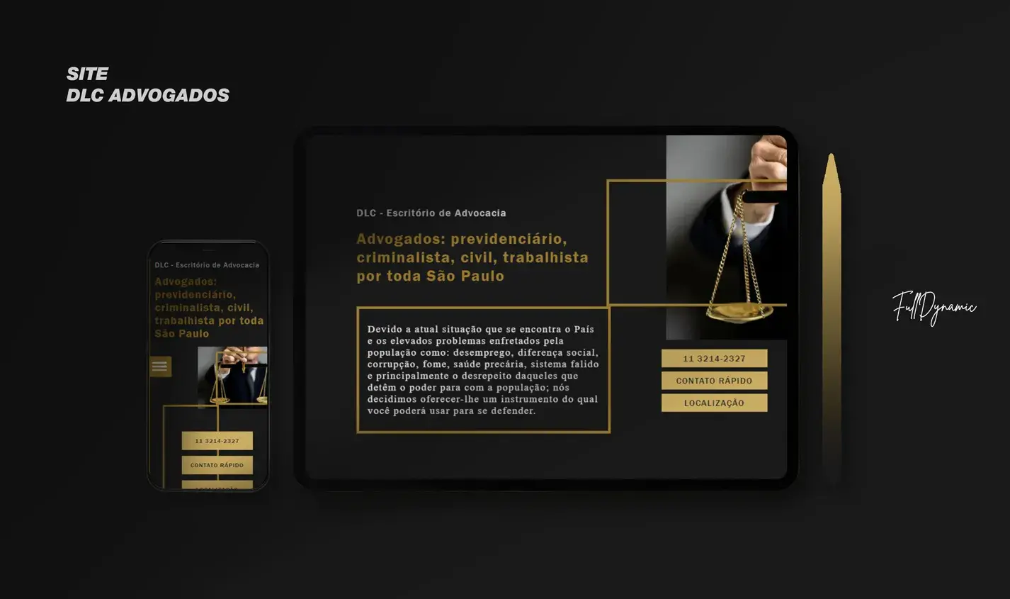 Site desenvolvido para DLC Advogados